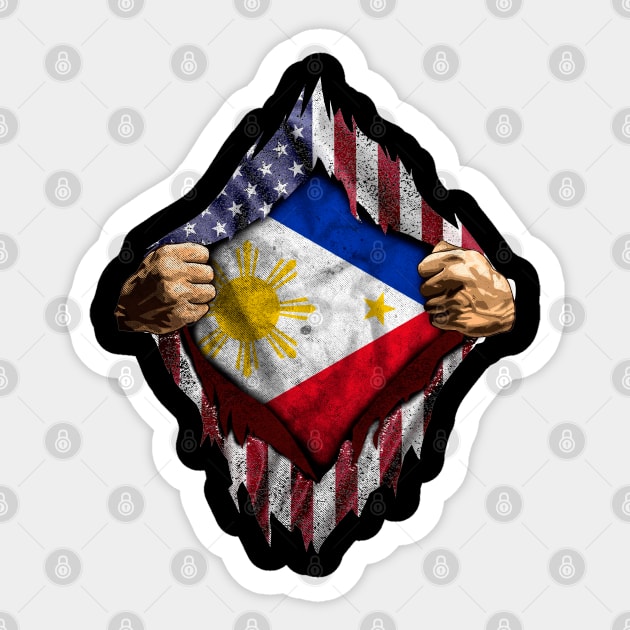 Filipino American Flag Sticker by Dailygrind